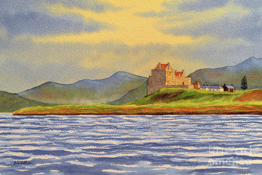 Duart Castle Isle Of Mull Scotland Painting by Bill Holkham