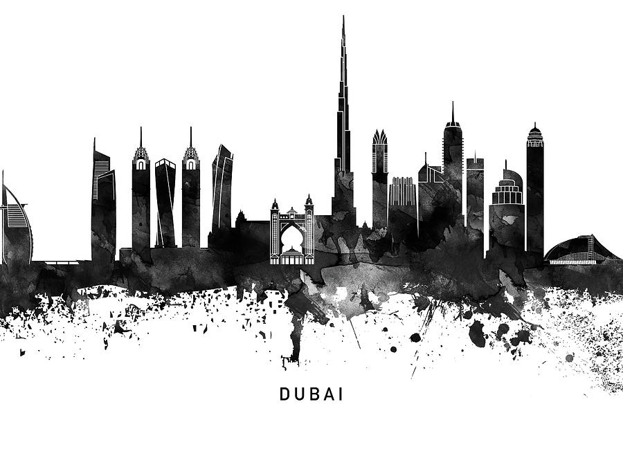 Dubai Black White Named Digital Art by Chara - Fine Art America