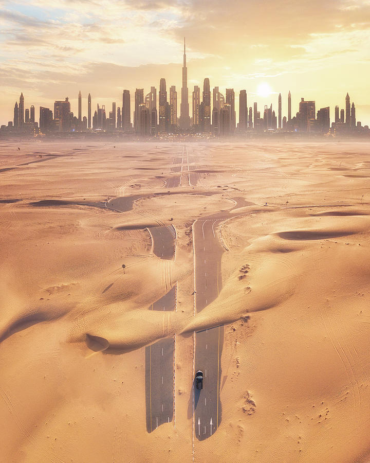 Dubai Desert Road Photograph by Pete DeMarco - Fine Art America