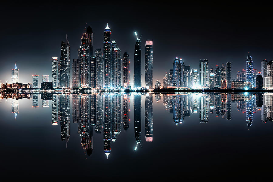 Architecture Photograph - Dubai Reflection by Manjik Pictures