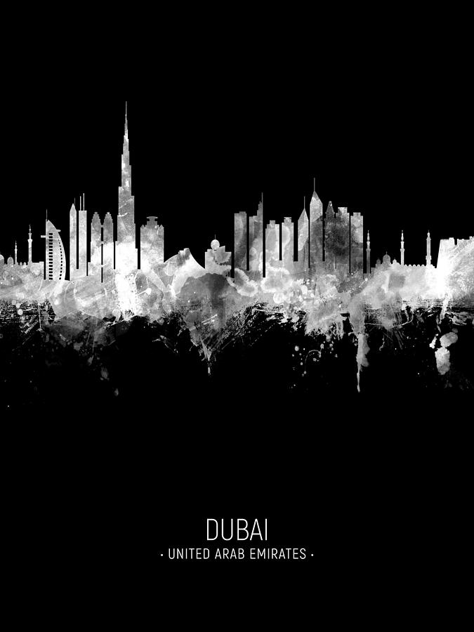 Dubai Skyline #26 Digital Art by Michael Tompsett