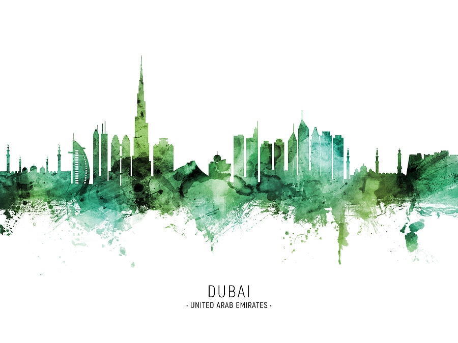 Dubai Skyline #80 Digital Art by Michael Tompsett
