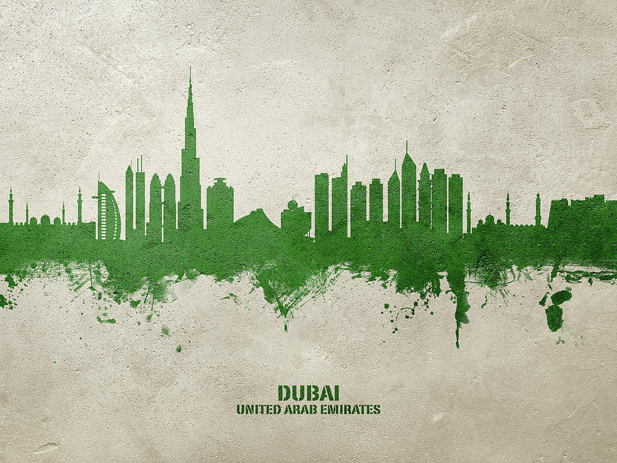 Dubai Skyline #91 Digital Art by Michael Tompsett