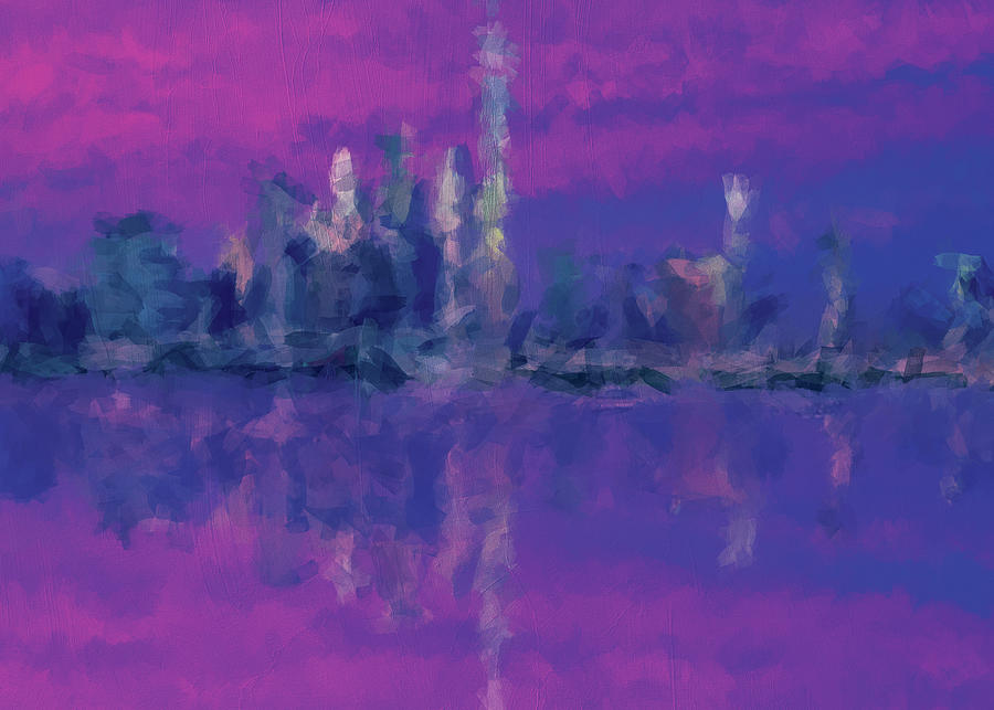 Dubai skyline. Abstract Digital Painting Background. Digital Art by Lea  Studio - Pixels
