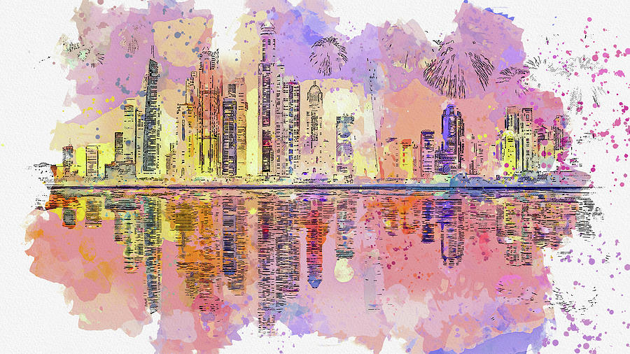 .Dubai, United Arab Emirates, UAE - No 0691 Painting by Celestial ...