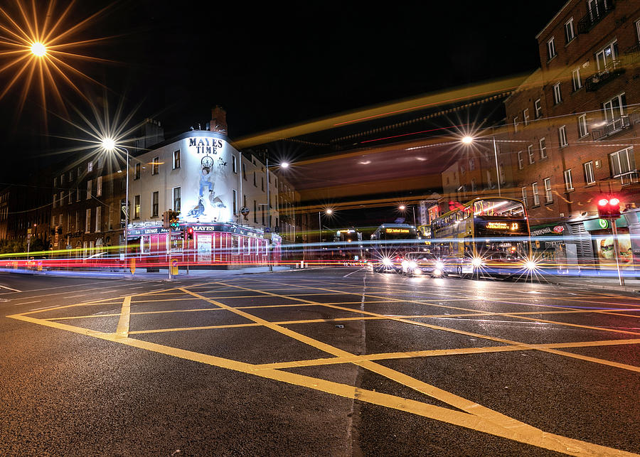 Dublin at night - Dorset street Photograph by Rafal Kostrzewa - Fine ...