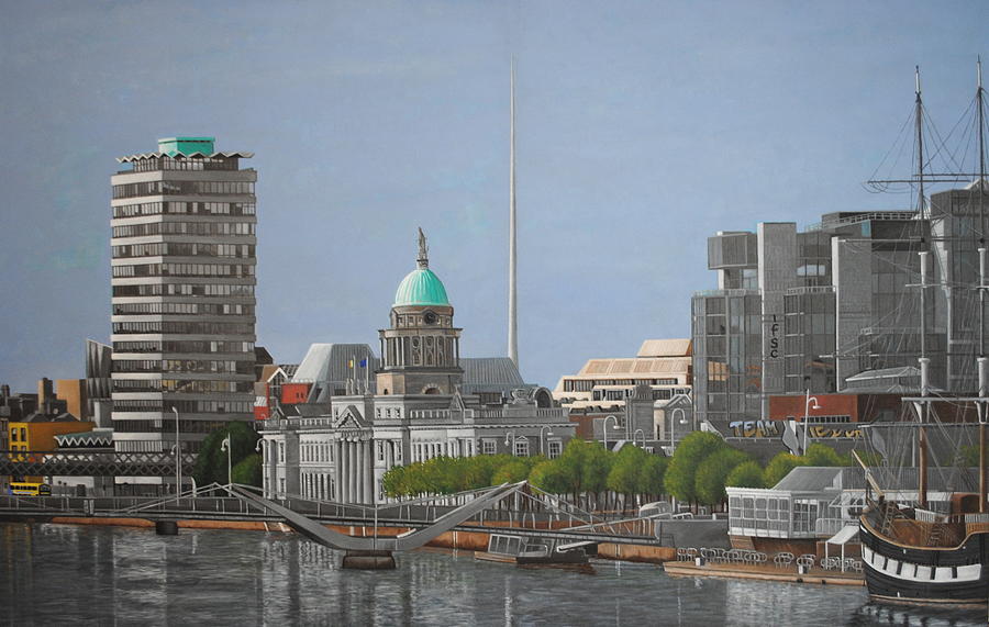 Dublin City Liberty Hall Painting by David Dunne