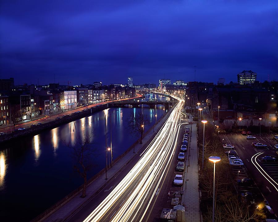 Dublin, Co Dublin, Ireland, River Liffey, Night Scene Photograph by Design Pics / SICI