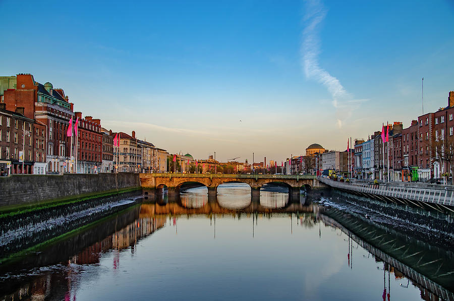 Dublin Ireland Grattan Bridge - River Liffey  Photograph by Bill Cannon