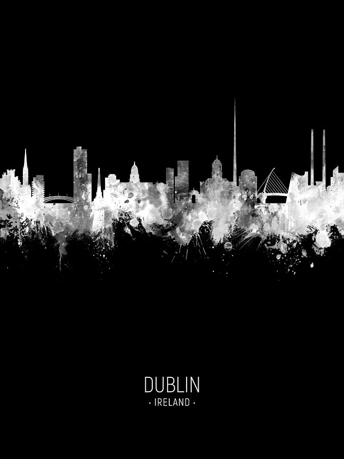 Dublin Ireland Skyline #19 Digital Art by Michael Tompsett