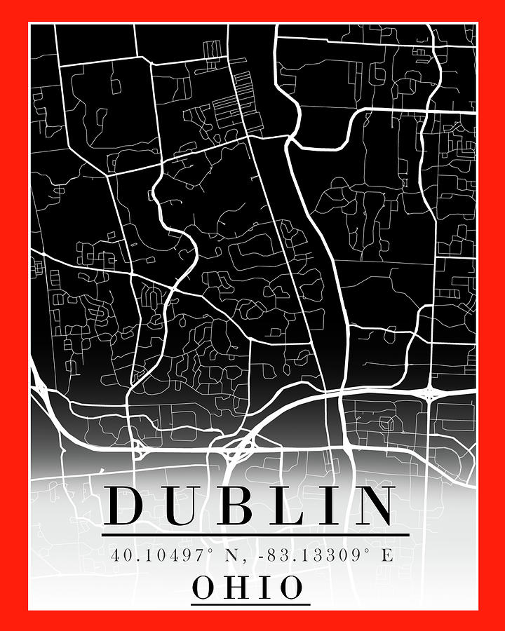 Dublin Ohio Street Map Digital Art by Dan Sproul