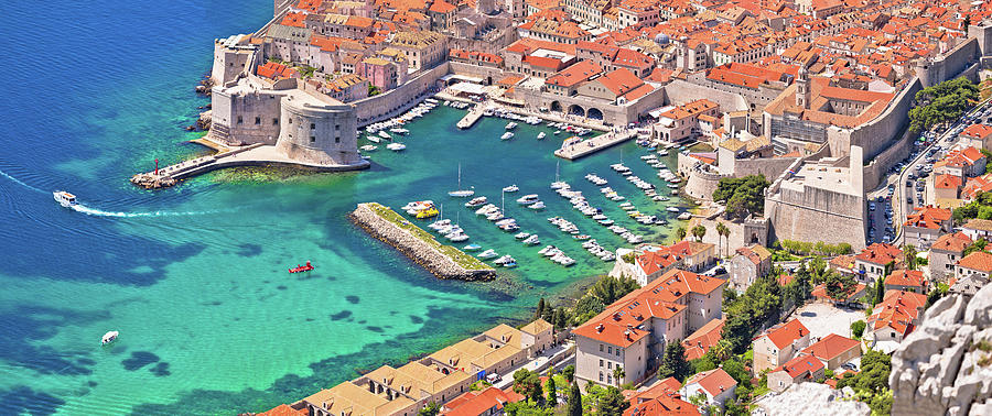 Dubrovnik. Aerial panoramic view of Dubrovnik harbor Photograph by Brch Photography