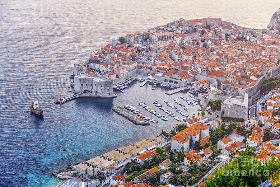 Dubrovnik Port And Wall Photograph by Lidija Ivanek - SiLa