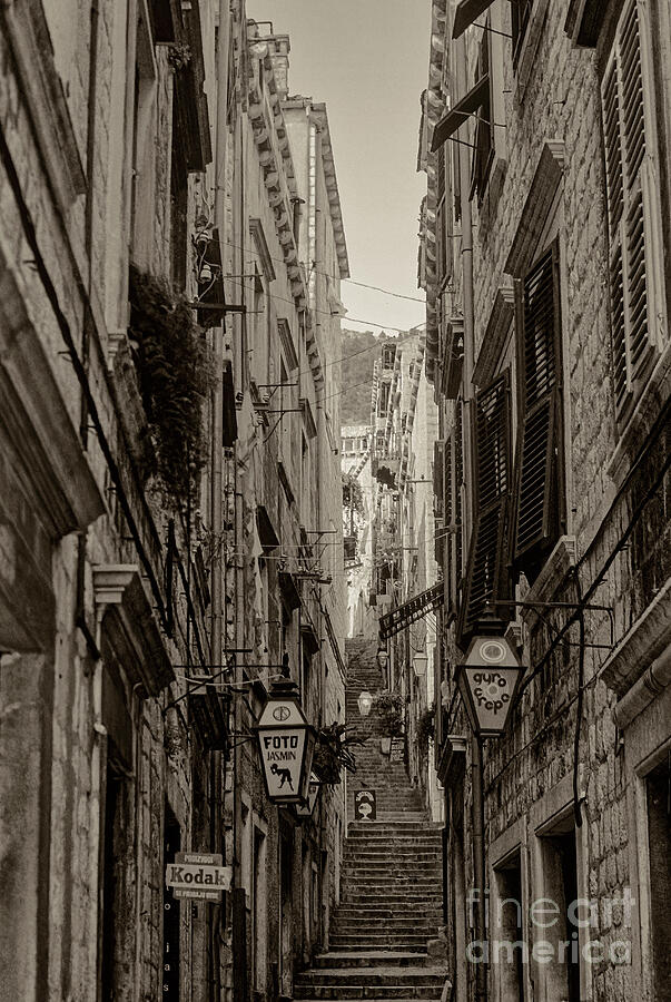 Dubrovnik Stepped Street 3 Photograph by Bob Phillips
