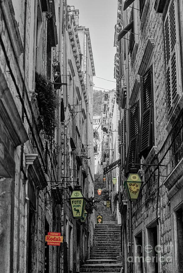 Dubrovnik Stepped Street 4a Photograph by Bob Phillips