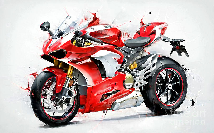 Ducati 959 Panigale Corse 2018 Racing Motorcycle color Sportbike Italian Motorcycle colors Painting by Lowell Harann Fine Art America