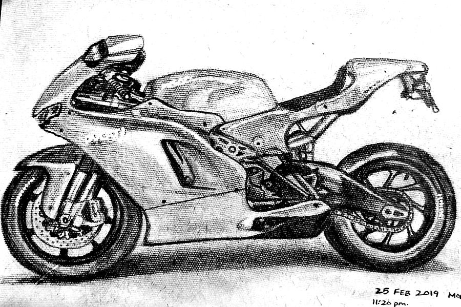 Ducati Desmosedici Drawing by Salman Ravish