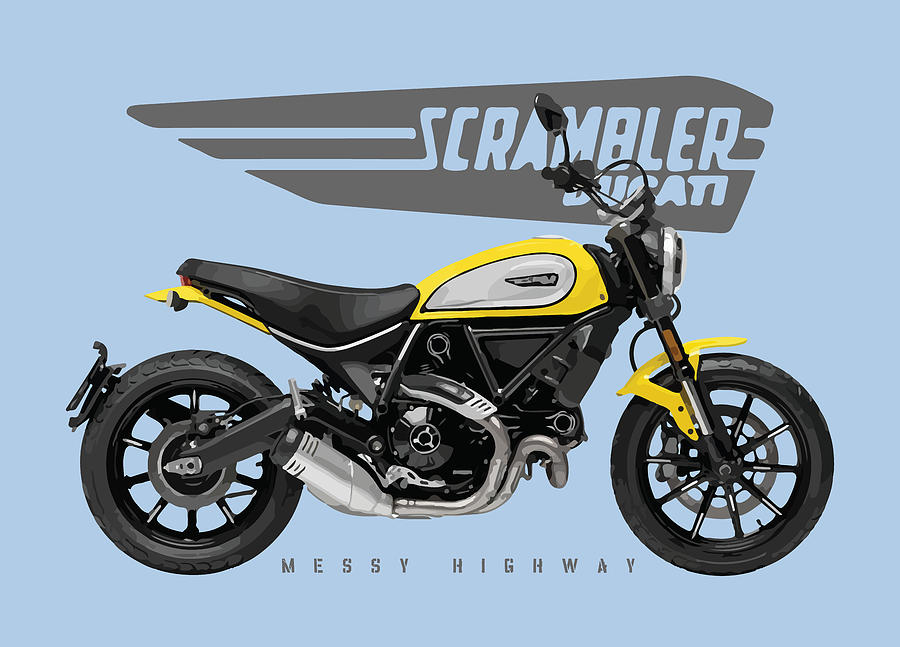 Ducati Scrambler Icon 19 Yellow Sl Digital Art By Messy Highway
