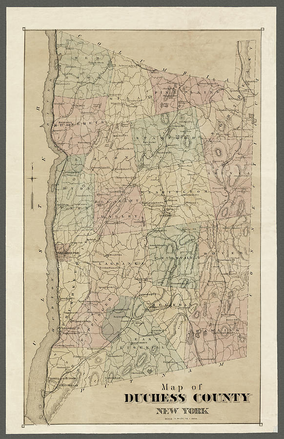 Dutchess County Map 1877 Photograph by Phil Cardamone