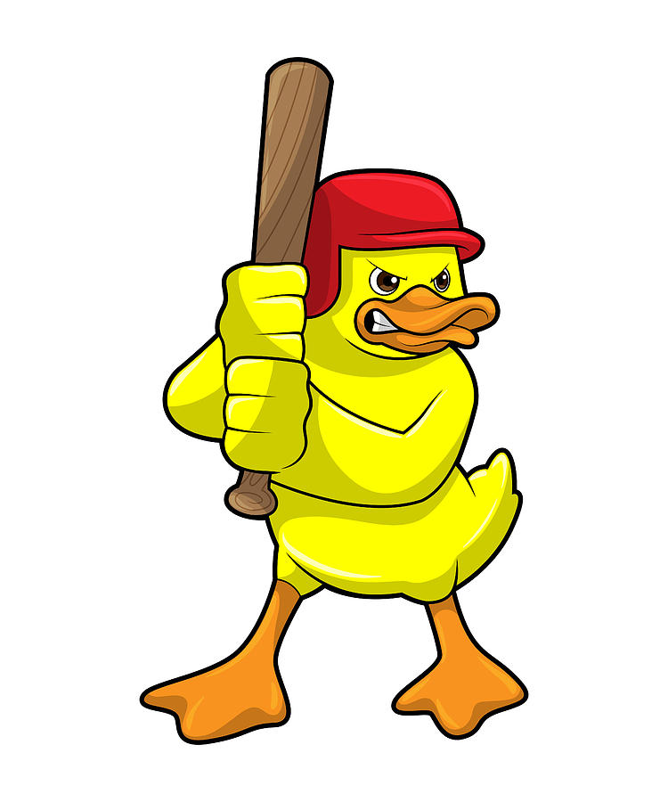 Duck at Baseball with Baseball bat Cap Painting by Markus Schnabel ...