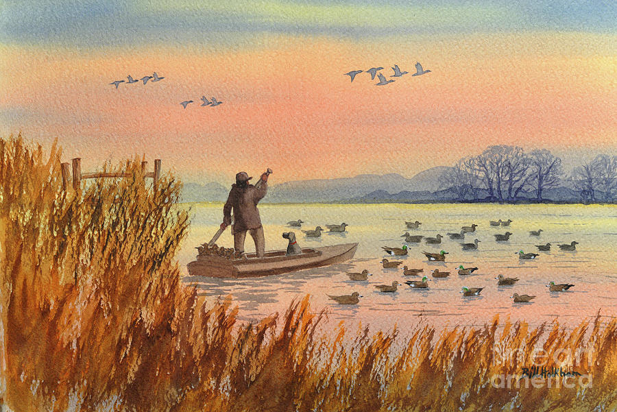 Duck Hunting On A Perfect Day Painting