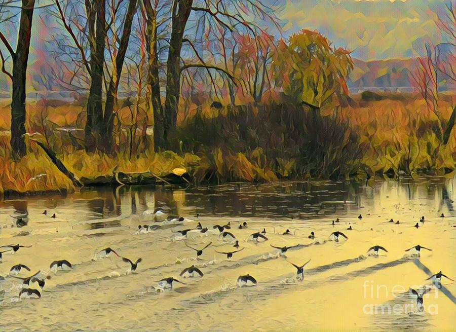 Duck Hunting Season Painting by Marilyn Smith