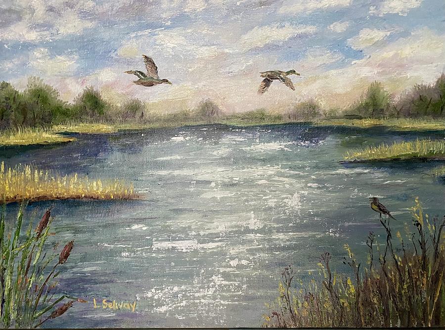 Duck Landing Painting by Lorraine Selway - Fine Art America