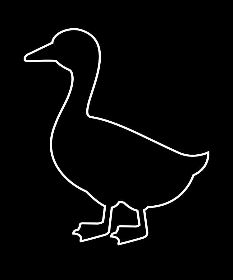 Duck Silhouette Duck Bird Digital Art by Moon Tees - Fine Art America