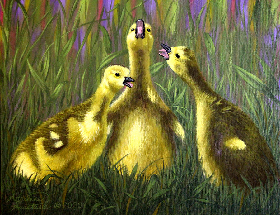 Duckling Choir Painting by Adrienne Dye