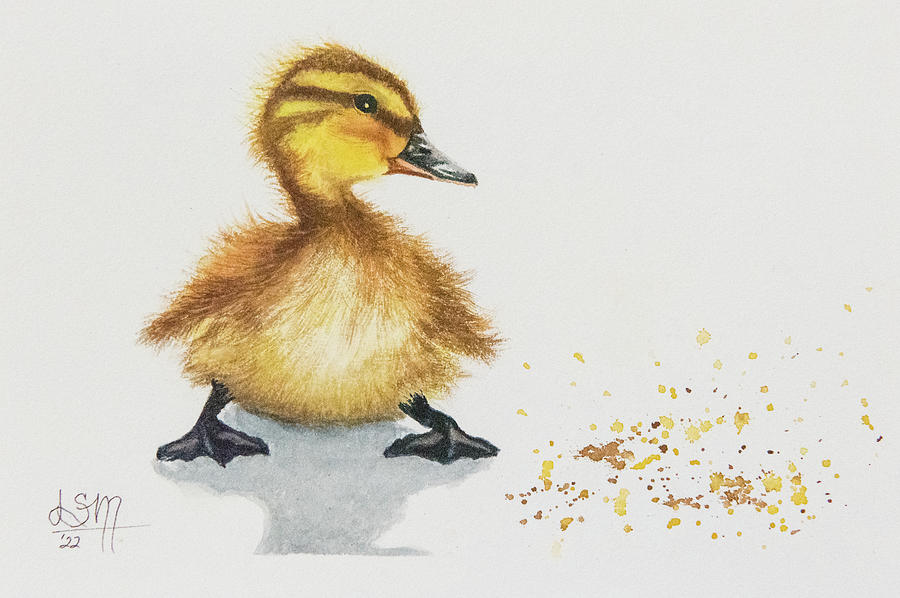 Duckling Painting by Linda Shannon Morgan