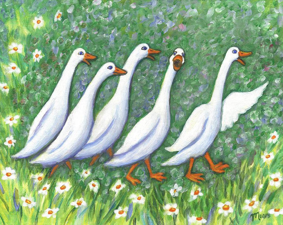 Duck Painting - Ducks Laughing by Linda Mears