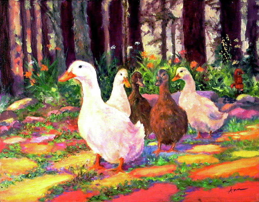 Ducky and His Entourage Painting by Ann Breeden - Pixels