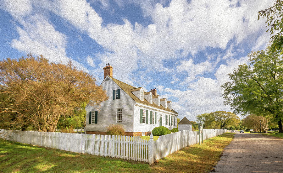 Dudley Digges House at Yorktown - Oil Painting Style Photograph by Rachel Morrison