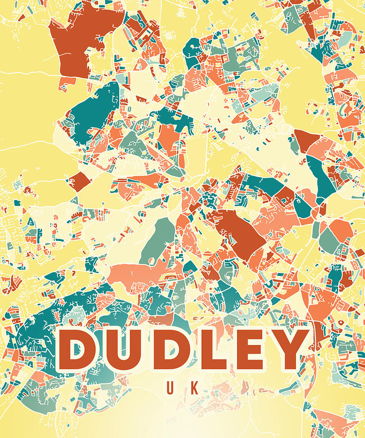 Dudley UK Map Digital Art by Alexandru Chirila - Fine Art America