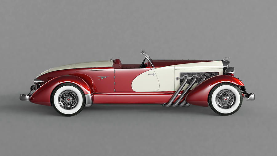 Duesenberg SJ Speedster 1933 2 Digital Art by Abilio Fernandez