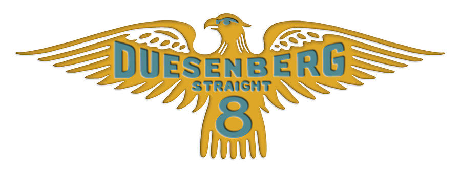 Duesenberg Straight Eight Emblem - GOLD Digital Art by Retrographs