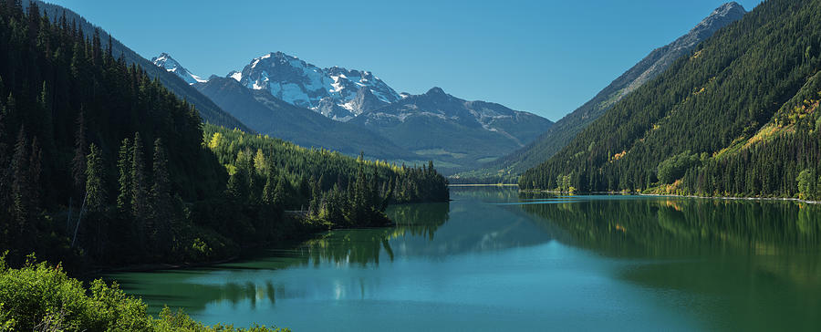 Nature Photograph - Duffey Lake And Mount Rohr Canada by Steve Gadomski