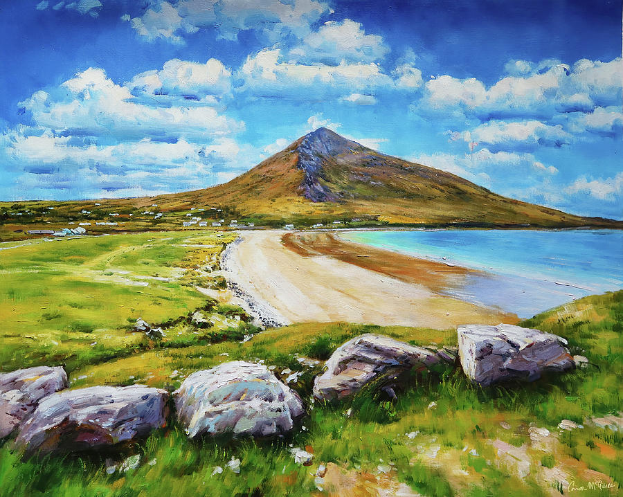 Dugort Strand, Achill, County Mayo. Painting by Conor McGuire