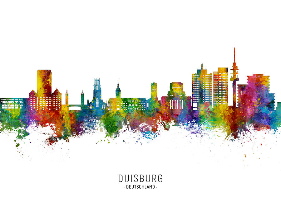 Duisburg Germany Skyline #26 Digital Art by Michael Tompsett