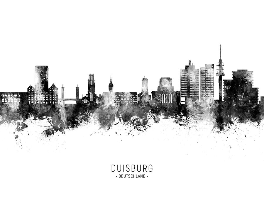 Duisburg Germany Skyline #27 Digital Art by Michael Tompsett