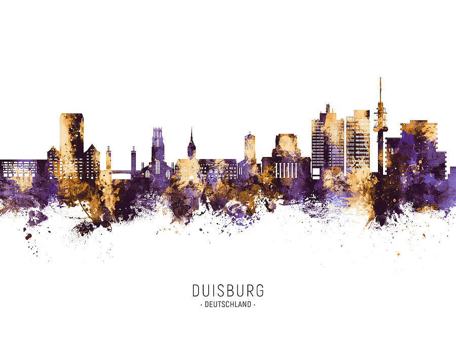 Duisburg Germany Skyline #28 Digital Art by Michael Tompsett