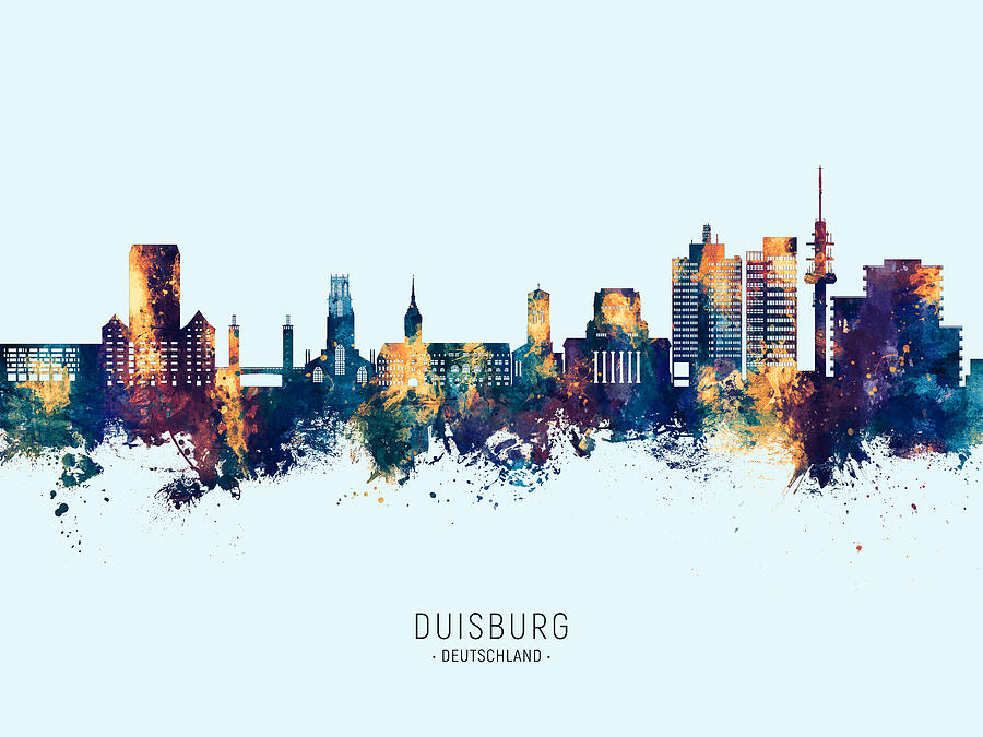 Duisburg Germany Skyline #29 Digital Art by Michael Tompsett
