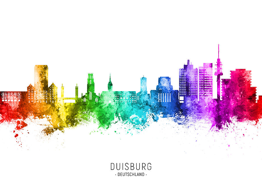 Duisburg Germany Skyline #30 Digital Art by Michael Tompsett
