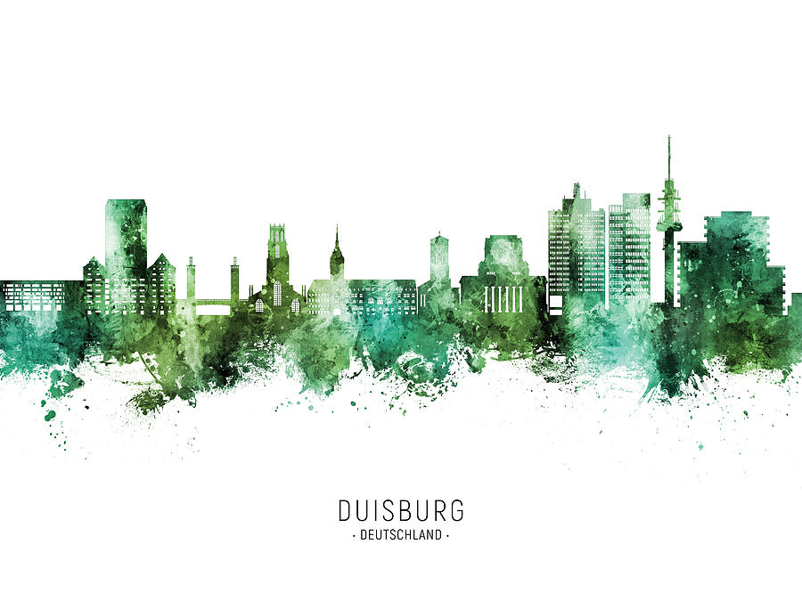 Duisburg Germany Skyline #33 Digital Art by Michael Tompsett