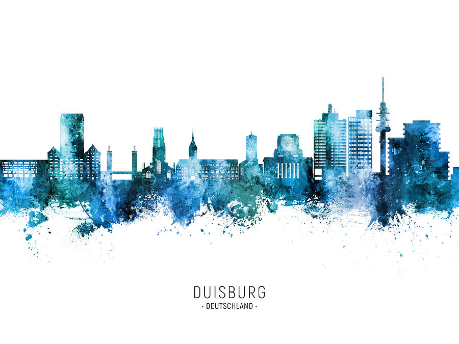 Duisburg Germany Skyline #35 Digital Art by Michael Tompsett