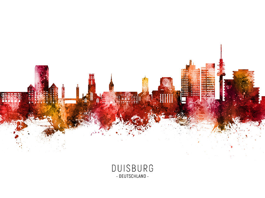 Duisburg Germany Skyline #36 Digital Art by Michael Tompsett