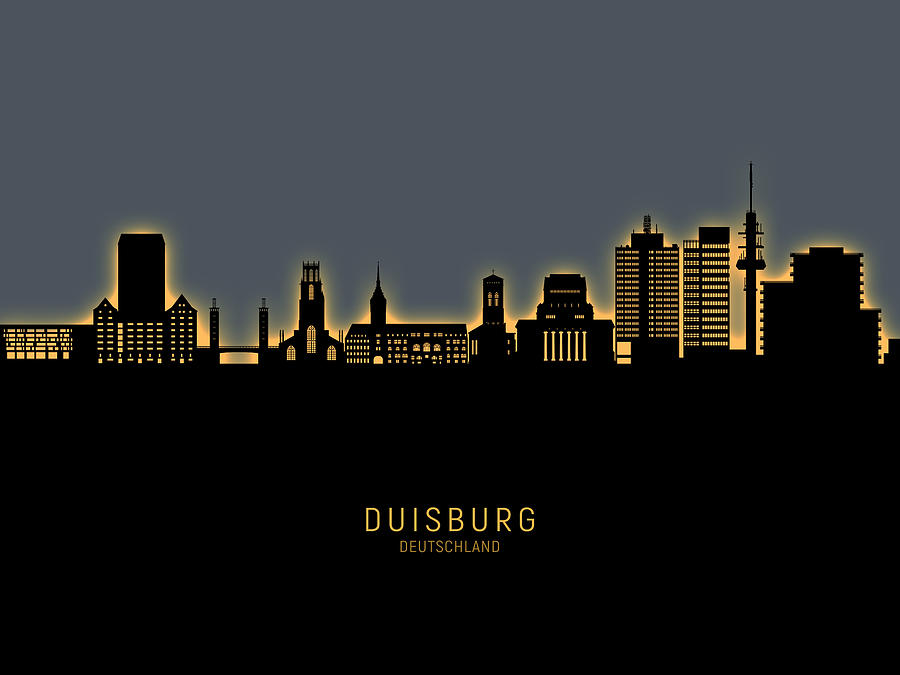 Duisburg Germany Skyline #39 Digital Art by Michael Tompsett