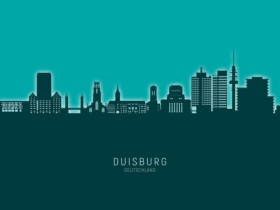 Duisburg Germany Skyline #41 Digital Art by Michael Tompsett
