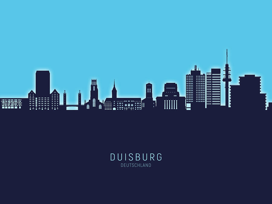Duisburg Germany Skyline #42 Digital Art by Michael Tompsett