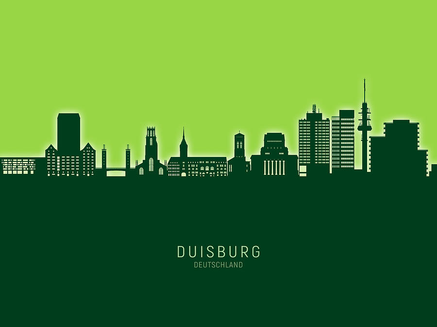 Duisburg Germany Skyline #43 Digital Art by Michael Tompsett